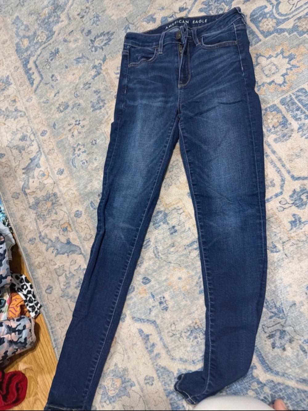 American Eagle Outfitters Dark Indigo High-Rise Skinny Jeans